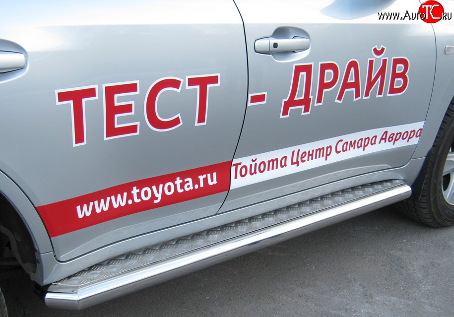 36 999 р. Широкая защита порогов SLITKOFF Toyota Land Cruiser 200 дорестайлинг (2007-2012)  с доставкой в г. Набережные‑Челны