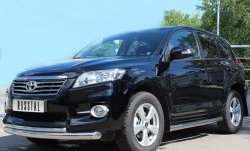 22 399 р. Защита переднего бампера (2 трубыØ76 и 42 мм, нержавейка) SLITKOFF  Toyota RAV4  XA30 (2010-2013) 5 дв. удлиненный 2-ой рестайлинг  с доставкой в г. Набережные‑Челны. Увеличить фотографию 3