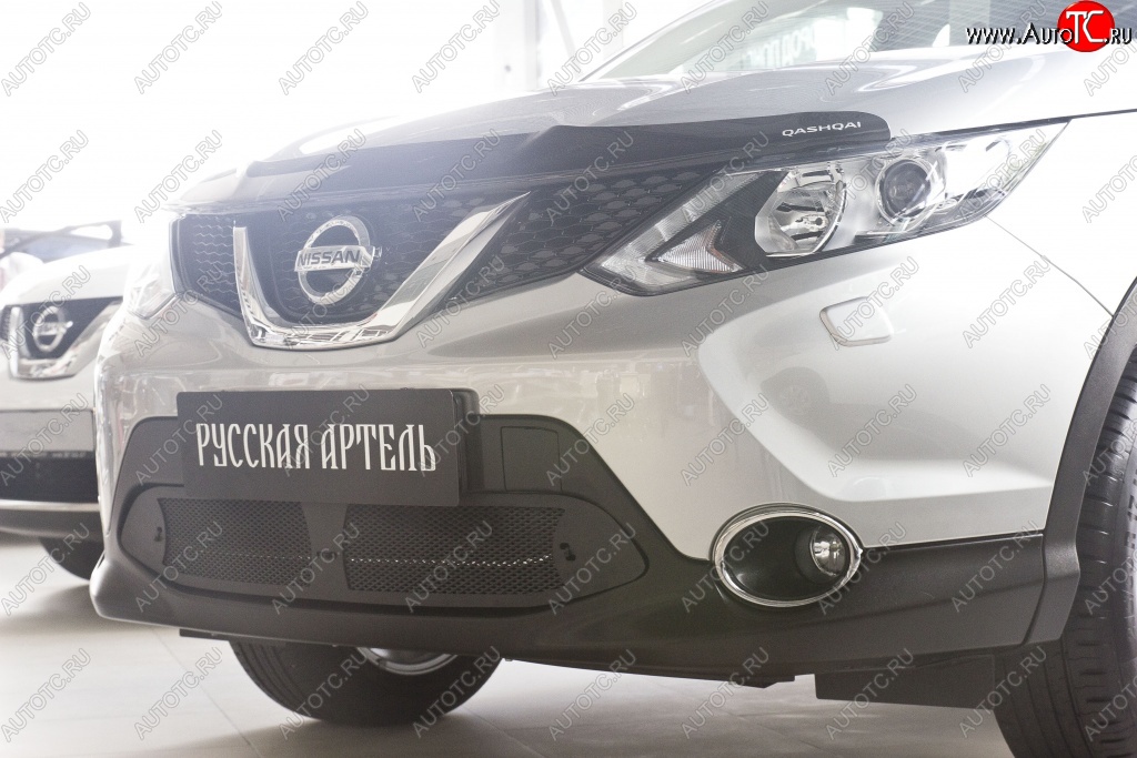 2 099 р. Защитная сетка решетки переднего бампера РА Nissan Qashqai 2 J11 рестайлинг (2017-2022)  с доставкой в г. Набережные‑Челны