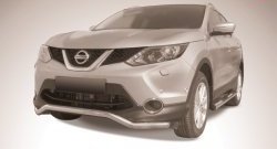 Фигурная защита переднего бампера диаметром 57 мм Slitkoff Nissan Qashqai 2 J11 дорестайлинг (2013-2019)