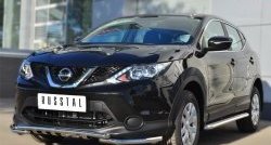 23 999 р. Защита переднего бампера (Ø42 мм с зубами, нержавейка) SLITKOFF Nissan Qashqai 2 J11 дорестайлинг (2013-2019)  с доставкой в г. Набережные‑Челны. Увеличить фотографию 2