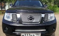 1 539 р. Нижняя сетка на бампер Russtal (хром) Nissan Pathfinder R51 рестайлинг (2009-2014)  с доставкой в г. Набережные‑Челны. Увеличить фотографию 4