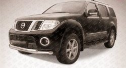 Защита переднего бампера Slitkoff (Ø76 и 57) Nissan (Нисан) Pathfinder (Патфайндер)  R51 (2009-2014) R51 рестайлинг