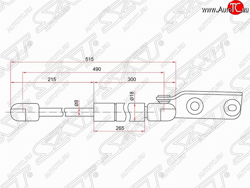 979 р. Правый газовый упор крышки багажника SAT Nissan AD Y11 (1999-2008)  с доставкой в г. Набережные‑Челны