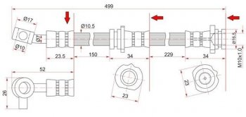 Тормозной шланг SAT (правый)  AD  Y11, Almera  N16, Bluebird Sylphy  седан, Sunny  B15, Wingroad  2 Y11