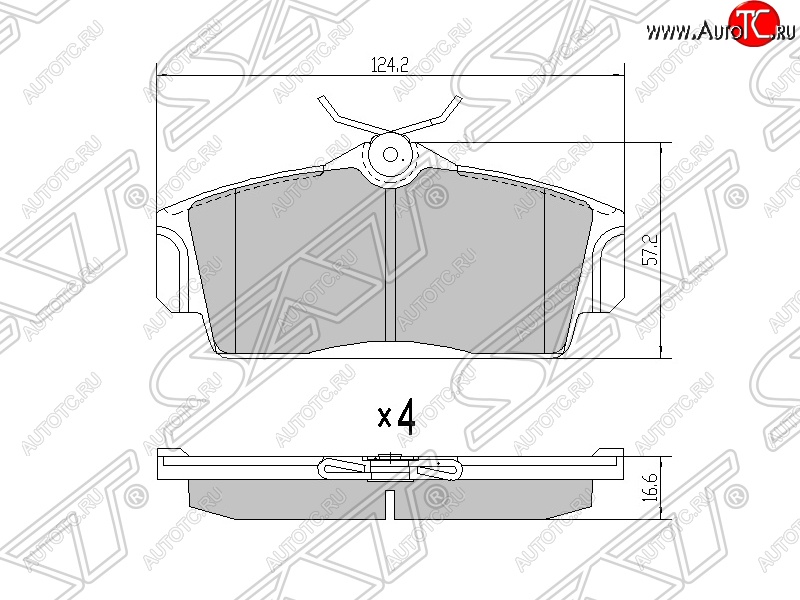 1 359 р. Колодки тормозные SAT (передние) Nissan Bluebird Sylphy седан G10 дорестайлинг (2000-2003)  с доставкой в г. Набережные‑Челны