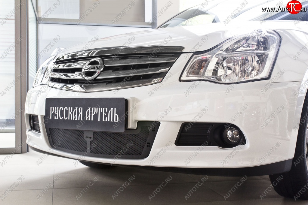 2 449 р. Защитная сетка решетки переднего бампера РА Nissan Almera G15 седан (2012-2019)  с доставкой в г. Набережные‑Челны