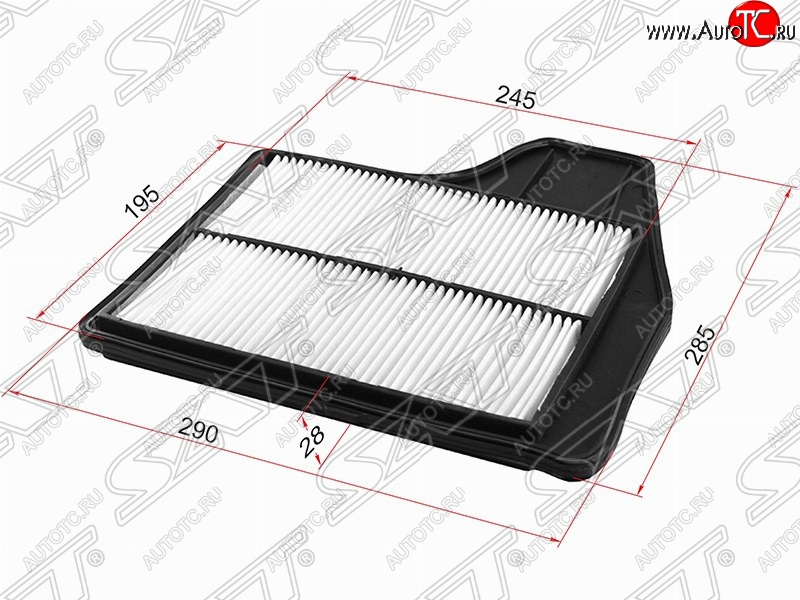 459 р. Фильтр воздушный двигателя SAT (290х285х28 mm)  Nissan Altima  седан - Teana  3 L33  с доставкой в г. Набережные‑Челны