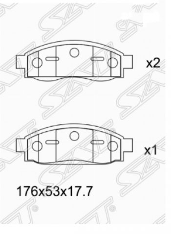 Комплект передних тормозных колодок SAT INFINITI (Инфинити) QX56 (КуХ)  JA60 (2004-2010), Nissan (Нисан) Armada (Армада) (2003-2007)