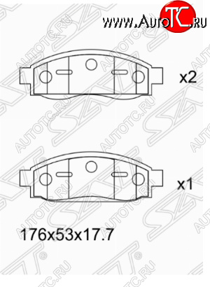 1 499 р. Комплект передних тормозных колодок SAT  INFINITI QX56  JA60 (2004-2010), Nissan Armada (2003-2007)  с доставкой в г. Набережные‑Челны