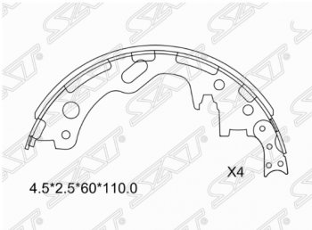 Комплект задних тормозных колодок SAT Nissan (Нисан) Atlas (Атлас)  F23 (1992-2007) F23 правый руль рестайлинг