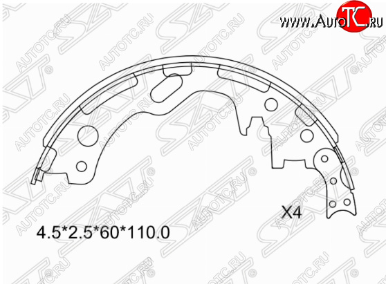 3 199 р. Комплект задних тормозных колодок SAT  Nissan Atlas  F23 (1992-2007) правый руль рестайлинг  с доставкой в г. Набережные‑Челны