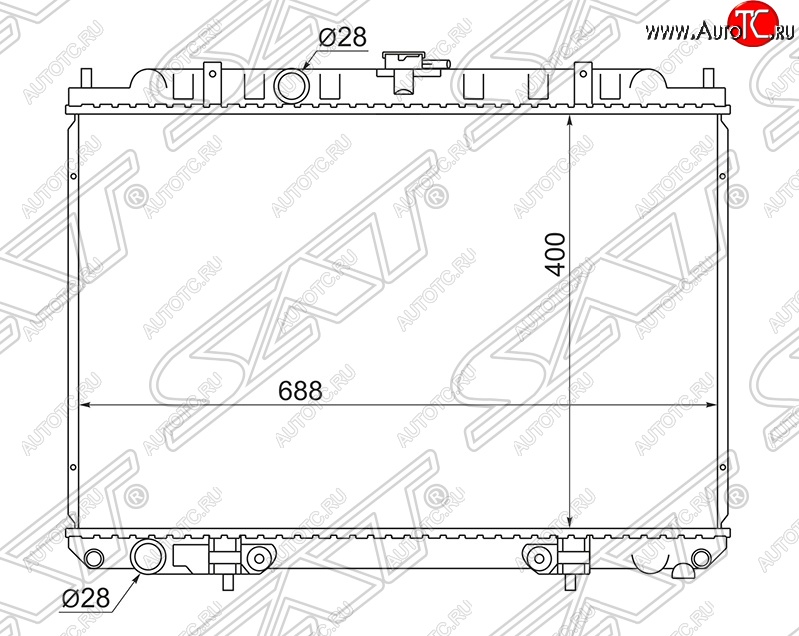 6 949 р. Радиатор двигателя (трубчатый, QG18EM, МКПП/АКПП) SAT  Nissan Avenir - Tino  с доставкой в г. Набережные‑Челны