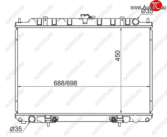 8 599 р. Радиатор двигателя (пластинчатый, МКПП/АКПП) SAT Nissan Presage U30 рестайлинг (2001-2003)  с доставкой в г. Набережные‑Челны