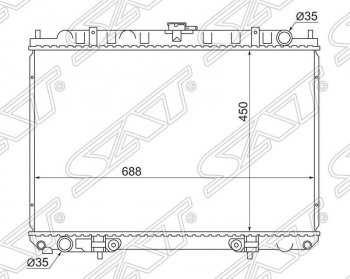 Радиатор двигателя (трубчатый, МКПП/АКПП) SAT Nissan Rnessa (1997-2001)