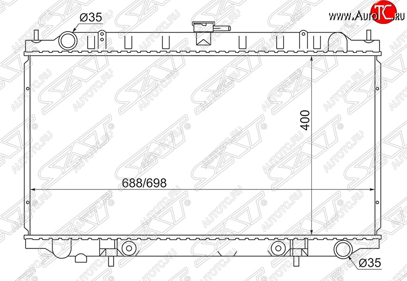 7 349 р. Радиатор двигателя (пластинчатый, 2.0-3.5, МКПП/АКПП) SAT Nissan Maxima A32 (1994-2000)  с доставкой в г. Набережные‑Челны