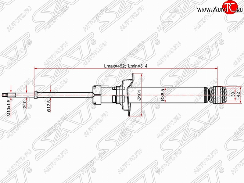 2 699 р. Амортизатор задний SAT (установка на левую или правую сторону) Nissan Cefiro A32 (1994-1998)  с доставкой в г. Набережные‑Челны