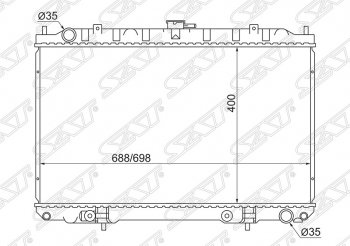 Радиатор двигателя (пластинчатый, 2.0/3.0, МКПП/АКПП) SAT Nissan Maxima A33 рестайлинг (2004-2006)
