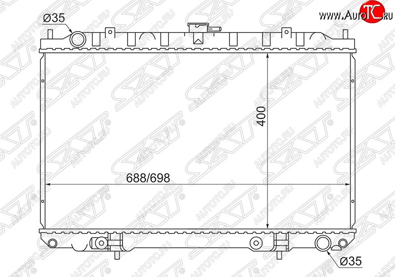 7 999 р. Радиатор двигателя (пластинчатый, 2.0/3.0, МКПП/АКПП) SAT Nissan Maxima A33 рестайлинг (2004-2006)  с доставкой в г. Набережные‑Челны