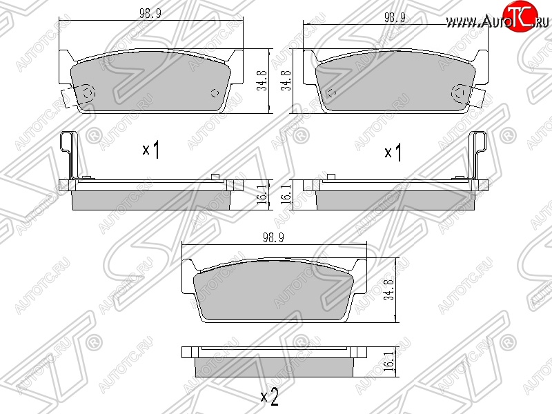 879 р. Колодки тормозные SAT (задние)  Nissan Cedric - Skyline ( R32,  R33)  с доставкой в г. Набережные‑Челны