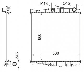 Радиатор двигателя (пластинчатый, FE6E, МКПП) SAT Nissan Condor (1990-2005)