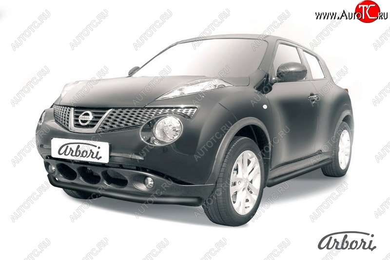 5 939 р. Защита переднего бампера 2WD Arbori (черная, 1 труба d57 mm). Nissan Juke 1 YF15 рестайлинг (2014-2020)  с доставкой в г. Набережные‑Челны