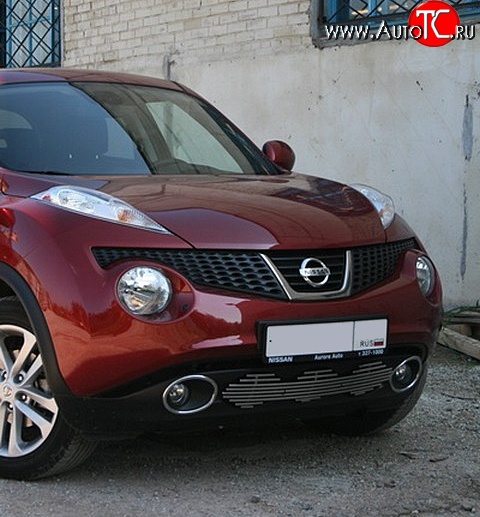 5 012 р. Декоративная вставка воздухозаборника Souz-96 нержавеющая сталь Nissan Juke 1 YF15 дорестайлинг (2010-2014) (Хром 10 мм)  с доставкой в г. Набережные‑Челны