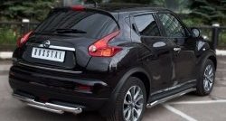 15 549 р. Защита заднего бампера (Ø63 и 42 мм, нержавейка) SLITKOFF  Nissan Juke  1 YF15 (2010-2014) дорестайлинг  с доставкой в г. Набережные‑Челны. Увеличить фотографию 4