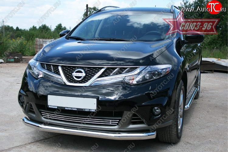 15 929 р. Защита переднего бампера одинарная Souz-96 (d76) Nissan Murano 2 Z51 рестайлинг (2010-2016)  с доставкой в г. Набережные‑Челны