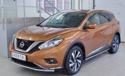 16 899 р. Защита переднего бампера (Ø42 мм, нержавейка) SLITKOFF  Nissan Murano  3 Z52 (2015-2022) дорестайлинг  с доставкой в г. Набережные‑Челны. Увеличить фотографию 2