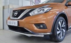 16 899 р. Защита переднего бампера (Ø42 мм, нержавейка) SLITKOFF  Nissan Murano  3 Z52 (2015-2022) дорестайлинг  с доставкой в г. Набережные‑Челны. Увеличить фотографию 4