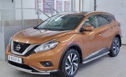 21 349 р. Защита переднего бампера (2 трубыØ42 мм, нержавейка) SLITKOFF  Nissan Murano  3 Z52 (2015-2022) дорестайлинг  с доставкой в г. Набережные‑Челны. Увеличить фотографию 2