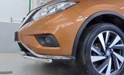 21 349 р. Защита переднего бампера (2 трубыØ42 мм, нержавейка) SLITKOFF  Nissan Murano  3 Z52 (2015-2022) дорестайлинг  с доставкой в г. Набережные‑Челны. Увеличить фотографию 3