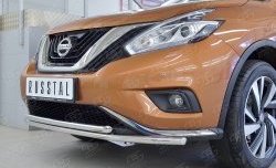 21 349 р. Защита переднего бампера (2 трубыØ42 мм, нержавейка) SLITKOFF  Nissan Murano  3 Z52 (2015-2022) дорестайлинг  с доставкой в г. Набережные‑Челны. Увеличить фотографию 4