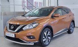 16 849 р. Защита переднего бампера (Ø63 мм, нержавейка) SLITKOFF Nissan Murano 3 Z52 дорестайлинг (2015-2022)  с доставкой в г. Набережные‑Челны. Увеличить фотографию 2