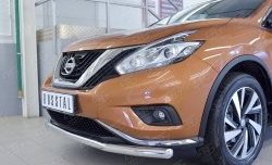 16 849 р. Защита переднего бампера (Ø63 мм, нержавейка) SLITKOFF Nissan Murano 3 Z52 дорестайлинг (2015-2022)  с доставкой в г. Набережные‑Челны. Увеличить фотографию 4