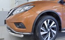 19 999 р. Защита переднего бампера (2 трубыØ63 и 42 мм, нержавейка) SLITKOFF  Nissan Murano  3 Z52 (2015-2022) дорестайлинг  с доставкой в г. Набережные‑Челны. Увеличить фотографию 3