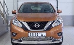 19 999 р. Защита переднего бампера (2 трубыØ63 и 42 мм, нержавейка) SLITKOFF  Nissan Murano  3 Z52 (2015-2022) дорестайлинг  с доставкой в г. Набережные‑Челны. Увеличить фотографию 1