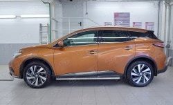 26 999 р. Порожки для ног (Ø42) SLITKOFF  Nissan Murano  3 Z52 (2015-2024) дорестайлинг, рестайлинг (лист - алюминий, профиль - нержавейка)  с доставкой в г. Набережные‑Челны. Увеличить фотографию 3