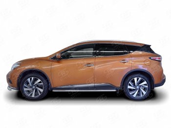 38 999 р. Широкая защита порогов с трубой диаметром 42 мм SLITKOFF v3 Nissan Murano 3 Z52 дорестайлинг (2015-2022)  с доставкой в г. Набережные‑Челны. Увеличить фотографию 2