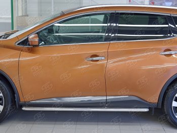 38 999 р. Широкая защита порогов с трубой диаметром 42 мм SLITKOFF v3 Nissan Murano 3 Z52 дорестайлинг (2015-2022)  с доставкой в г. Набережные‑Челны. Увеличить фотографию 3