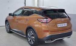 15 949 р. Защита заднего бампера (Ø42 мм волна, нержавейка) SLITKOFF Nissan Murano 3 Z52 дорестайлинг (2015-2022)  с доставкой в г. Набережные‑Челны. Увеличить фотографию 2