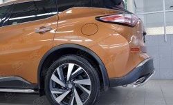 15 949 р. Защита заднего бампера (Ø42 мм волна, нержавейка) SLITKOFF Nissan Murano 3 Z52 дорестайлинг (2015-2022)  с доставкой в г. Набережные‑Челны. Увеличить фотографию 3