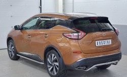 15 249 р. Защита заднего бампера (Ø42 мм волна под машину, нержавейка) SLITKOFF  Nissan Murano  3 Z52 (2015-2022) дорестайлинг  с доставкой в г. Набережные‑Челны. Увеличить фотографию 2