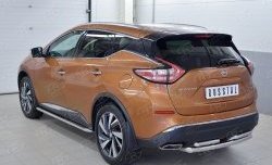 18 749 р. Защита заднего бампера (2 трубы Ø63 и 42 мм, нержавейка) SLITKOFF  Nissan Murano  3 Z52 (2015-2022) дорестайлинг  с доставкой в г. Набережные‑Челны. Увеличить фотографию 2