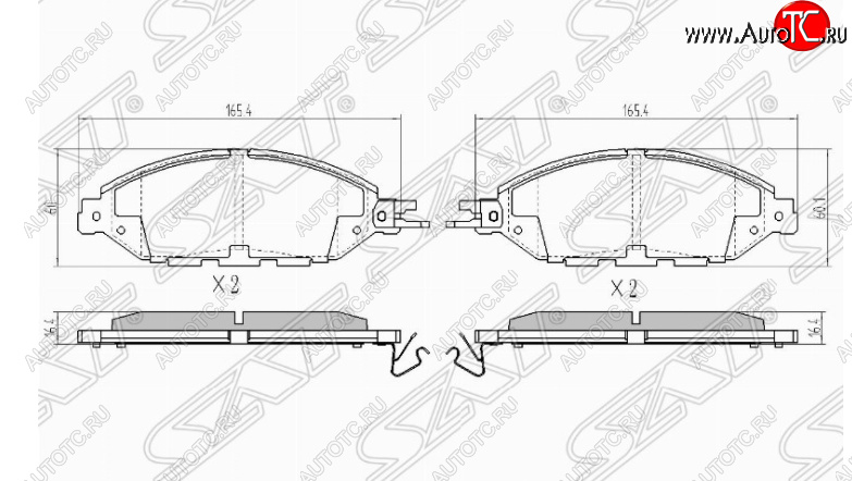 1 599 р. Комплект передних тормозных колодок SAT  Nissan Murano  3 Z52 - Pathfinder  R52  с доставкой в г. Набережные‑Челны