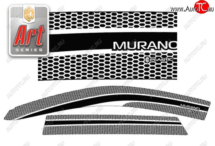 2 299 р. Дефлектора окон CA-Plastic  Nissan Murano  1 Z50 (2002-2009) (Серия Art черная, Без хром.молдинга)  с доставкой в г. Набережные‑Челны