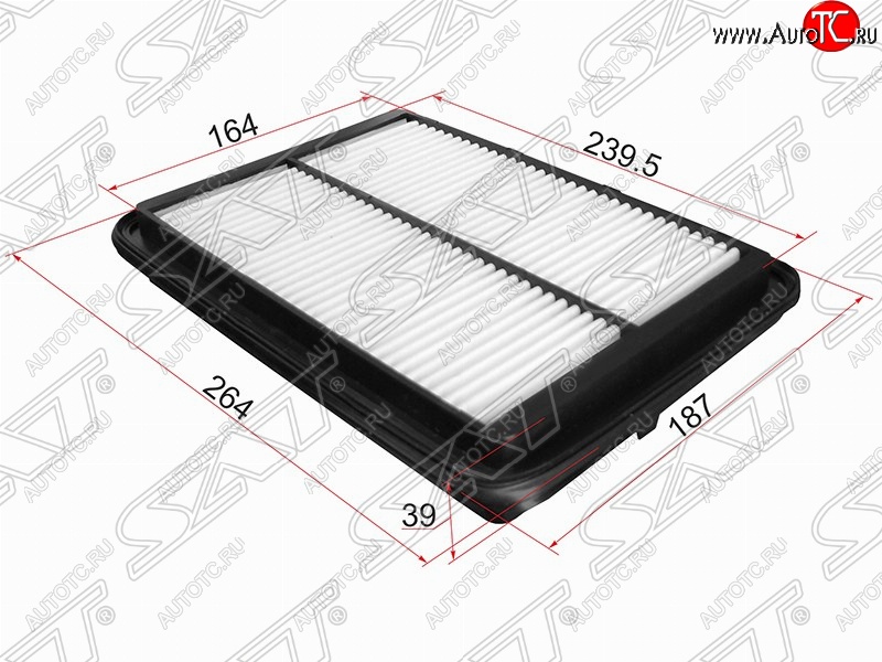 359 р. Фильтр воздушный двигателя SAT (264х187х39 mm)  Nissan Navara  2 D40 (2004-2016) дорестайлинг, рестайлинг  с доставкой в г. Набережные‑Челны