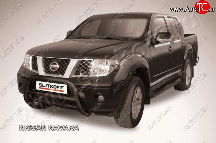 25 999 р. Кенгурятник d76 низкий Nissan Navara 2 D40 дорестайлинг (2004-2010) (Цвет: серебристый)  с доставкой в г. Набережные‑Челны