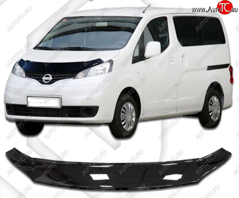 1 979 р. Дефлектор капота CA-Plastiс Nissan NV200 Euro (2009-2025) (Classic черный, Без надписи)  с доставкой в г. Набережные‑Челны